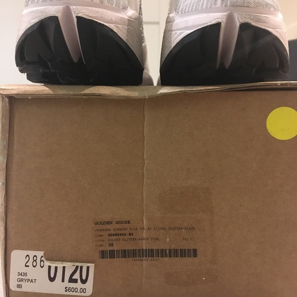 Golden Goose Running Sole Sneaker Silver Glitter - Picture 2 of 8